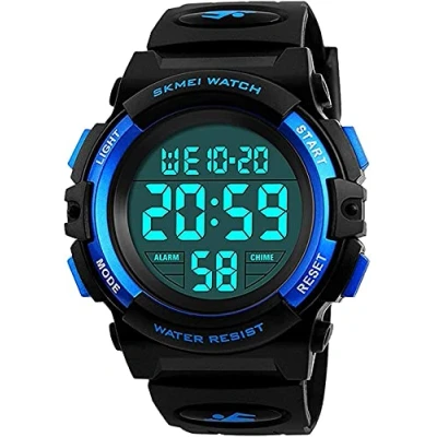 Image of Skmei Kids Sports Watch,Multi Function Digital Watches Waterproof LED Light Wristwatches for Boys Girls, Blue,