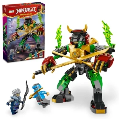Image of LEGO NINJAGO Lloyd’s Elemental Power Mech Customizable Battle Toy with 3 Ninja Action Figures, Adventure Playset for Boys and Girls, Gift Idea Kids Ages 7 Up, 71817