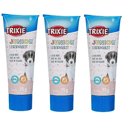 Image of 3 PACK TRIXIE JUNIOR PASTE LIVER PATE DOG PUPPY TREAT DELICIOUS SNACK 75G