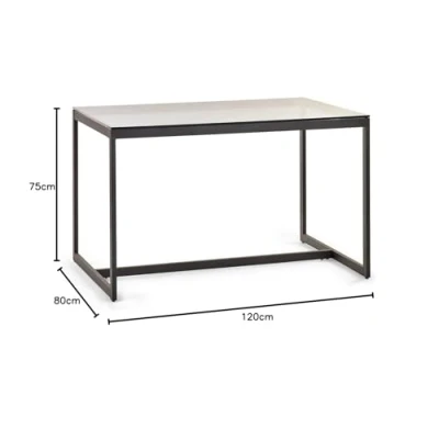 Image of Julian Bowen Chicago Dining Table, Smoked Glass/Black, One Size
