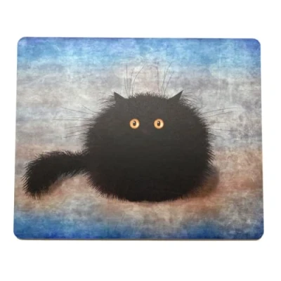 Image of OREO Funny Black Cat Set of 1, 2, 4 or 6 Table Placemats Cork Back Place Mats (1)
