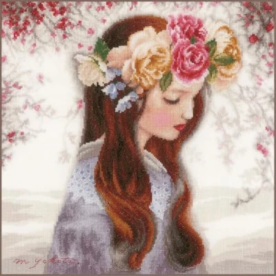 Image of Lanarte Cross Stitch kit, Cotton, Multicoloured, 32x32cm