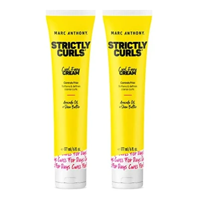 Image of Marc Anthony Curl Enhancing Cream, Strictly Curls Shea Butter, Vitamin E &amp; Avocado Oil Softens Defines Coarse Sulfate Free Anti Frizz Styling Product For Curly, Wavy Hair 2 Count