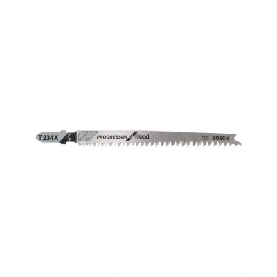 Image of Bosch 5x Jigsaw Blade T 234x Progressor for Wood (for Soft Wood, Straight Cuts, Professional Accessories Jigsaw)