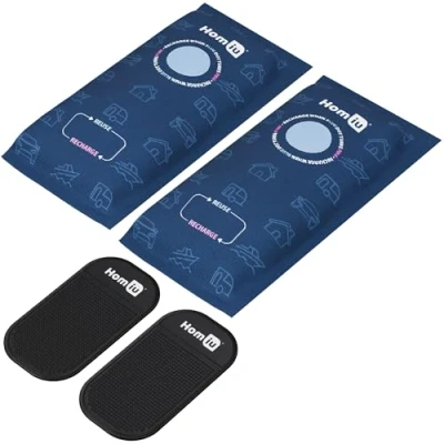 Image of Homiu Car Dehumidifier Bag Reusable 2 x 1KG Interior &amp; Dashboard Anti Slip Mat Rechargeable Absorbs Moisture Damp Condensation Silica Gel