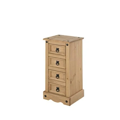 Image of Mercers Furniture Corona Narrow 4 Drawer Bedside