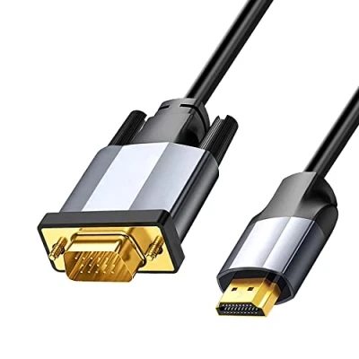 Image of Eono HDMI to VGA Adapter Cable, 1M Gold Plated 1080P Digital Analog Video Converter Cable for Computer, Desktop, Laptop, PC, Monitor, Projector, HDTV (1M)