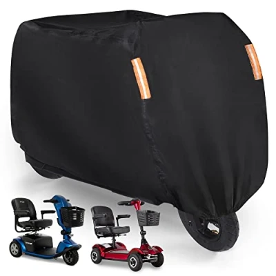 Image of MICTUNING Mobility Scooter Rain Cover,Waterproof 300D Oxford Fabric Wheelchair Cover All Weather Outdoor Protection with Storage Bag Protect from Dust Snow Sun