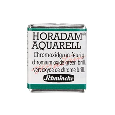 Image of Schmincke HORADAM® AQUARELL Finest Artists&#039; Watercolour Paints, 511Chromium Oxide Green Brilliant, 14 511 044, 1/2 pan