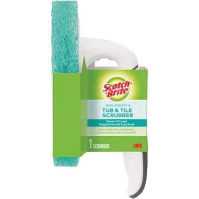 Image of Scotch Brite Non Scratch Bathroom Scrub Brush Blue