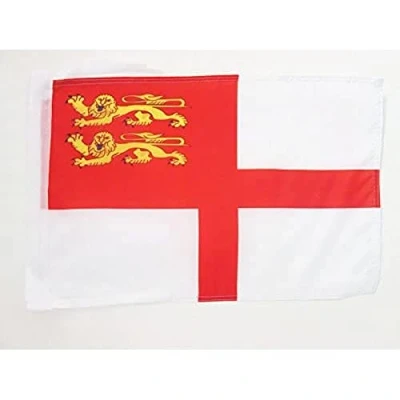 Image of AZ Flag Sark Island 18&#039;&#039; x 12&#039;&#039; 100% Polyester Guernsey Small Banner with Two Cords Fade Resistant Vivid Colors 18x12 in 45x30 Cm
