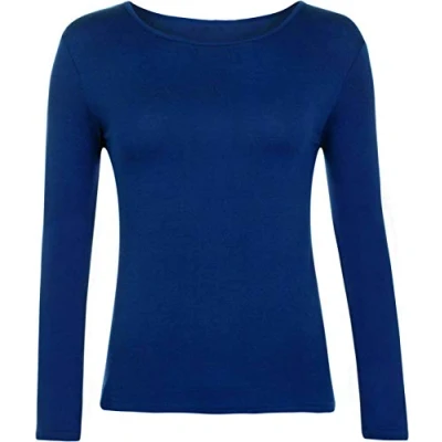 Image of Hiffy Kids Unisex Plain Basic Top Long Sleeve Girls Boys Uniform T Shirt Tops (Royal Blue, 4 5 Years)
