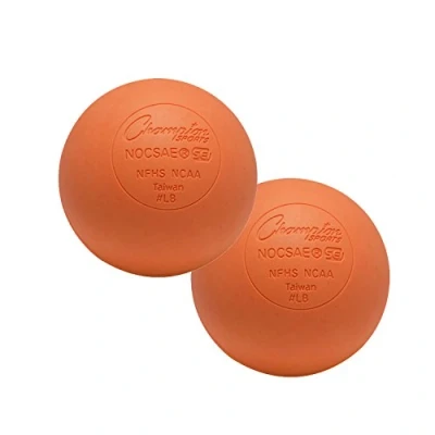 Image of Champion Sports Orange Lacrosse Balls, Official Size NCAA, NFHS &amp; SEI Certified, 2 count (Pack of 1)