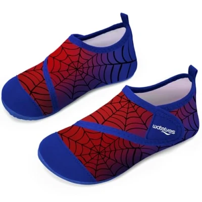 Image of Swim Water Shoes Boys Kids Toddlers Baby Beach Aqua Pool Swimming Socks River Sea Sand Footwear（Cobweb RedBlue22/23）