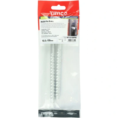 Image of 4x TIMCO Masonry Bolts Hex Exterior Silver MF10150PRE Pack of 2