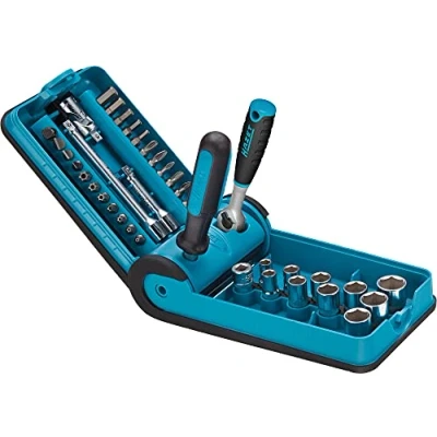 Image of Hazet SmartCase Socket and Bit Set 856 1HP I 38 Piece Nut Tool Set, Drive 4 Hex 6.3 (1/4 Inch), Various Bits in Compact Box