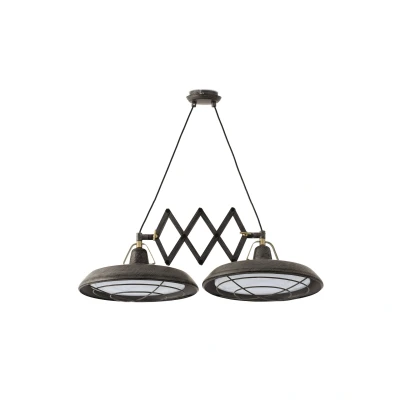 Image of Plec LED 2 Light Double Adjustable Outdoor Ceiling Pendant Bar Old Brown IP44