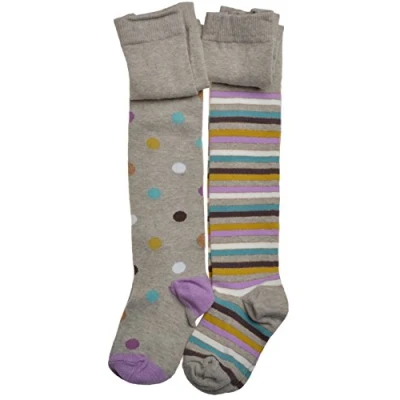 Image of WB SOCKS 2 pairs of Baby Tights Spot &amp; Stripes Design 18 24 months