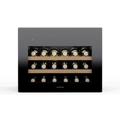 Image of Klarstein Rhone 28 Uno Wine Fridge Bottle Capacity, Single Zone, 5 20C, LED Control, UV Protection, Quiet Operation, Black Cooler