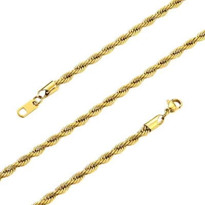 Image of GOLDCHIC JEWELRY Gold Rope Chains Choker for Men, 18Inches Flat Chain Necklace 46cm