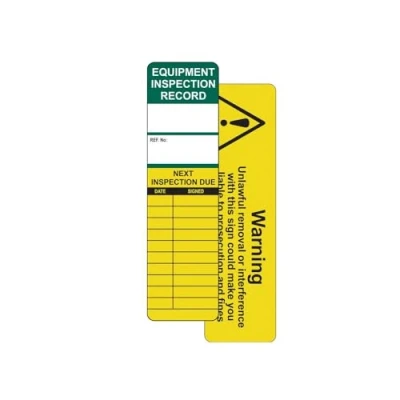 Image of Equipment Inspection Safety Tag Insert, Ideal for Use On Universal Equipment, Polypropylene, W50mm x H181mm, Pack of 50