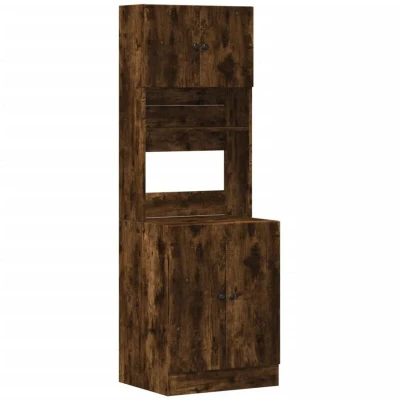 Image of vidaXL Kitchen Cabinet Smoked Oak 60x50x180 cm Engineered Wood