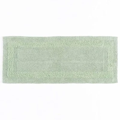 Image of HOMESCAPES Extra Large Bath Mat, Runner, Luxury 1600gsm Soft 100% Cotton, Reversible Bathroom Mats Non Slip, Washable, Super Absorbent, Quick Dry, Sage Green Long Rug, 40 x 100 cm