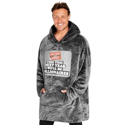 Image of Only Fools and Horses Blanket Hoodie for Men Teenagers Cosy Oversized Fleece One Size Gifts Grey
