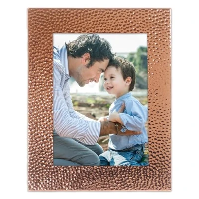 Image of Lawrence Frames Hammered Polished Metal Picture Frame, 5x7, Copper