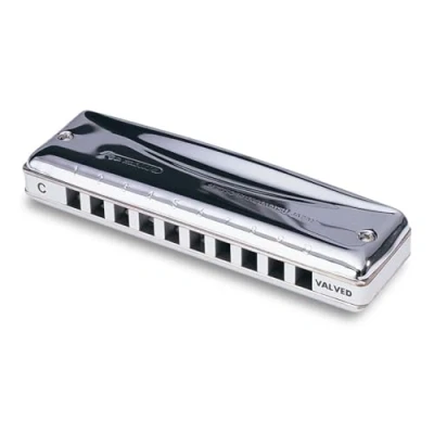 Image of Suzuki Diatonic Harmonica Pro Master Valve MR 350V key of A, Silver with chrome plating