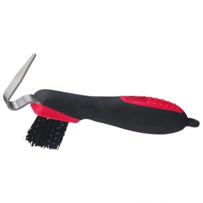 Image of Tough 1 Great Grip Hoof Pick/Brush, Red