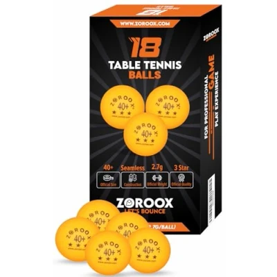 Image of ZOROOOX High Performance 3 Star Table Tennis Balls 9 or 18 Orange White 40+ ABS Competition Grade Ping Pong