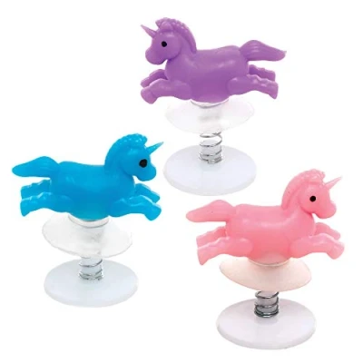 Image of Baker Ross AT761 Unicorn Jump ups Pack of 6, Popping Game for Kids Party Bag Favours, Small Gifts Children or Pocket Money Toys