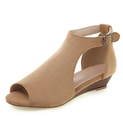 Image of CuteFlats Women Sandals with Peep Toe and Wedge Heel