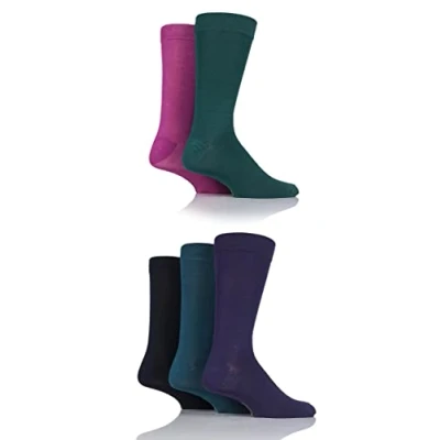Image of 5 Pair Jewel Plain Bamboo Socks Men&#039;s 7 11 Mens SOCKSHOP