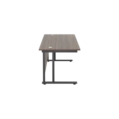 Image of Jemini Rectangular Double Upright Cantilever Desk 1800x800x730mm Dark Walnut/Black KF820260