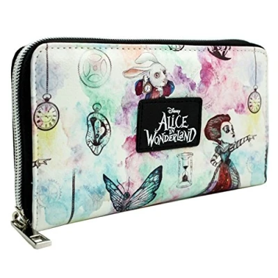 Image of Alice In Wonderland The Looking Glass Purse Clutch Coin &amp; Card Holder, White