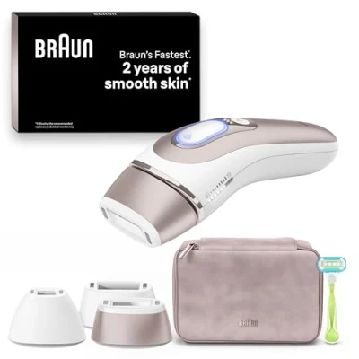 Image of Braun Smart IPL Skin i·Expert, Hair Removal Device, at Home Removal, Laser Alternative, with Exclusive Free App, Pouch, Venus Razor, 3 Heads for Face and Body, PL7253