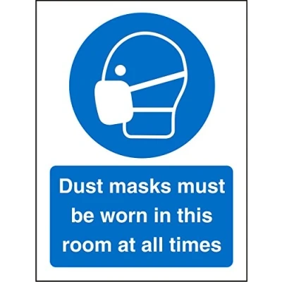 Image of Seco Dust Masks Must Be Worn in This Room at All Times Sign, 200mm x 300mm Self Adhesive Vinyl
