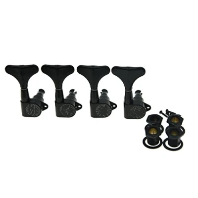 Image of KAISH Black Right Handed Sealed Bass Tuners Tuning Pegs Keys 4 String Guitar Machine Heads