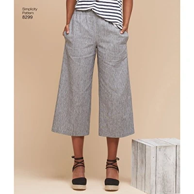 Image of Simplicity Pattern 8299 R5 (14 16 18 20 22) Misses&#039; Skirts or Trousers in Various Lengths, Paper, White, 22 x 15 1 cm