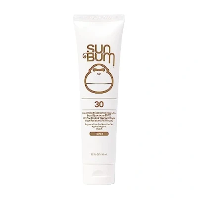Image of Sun Bum Mineral SPF 30 Tinted Sunscreen Face Lotion Vegan and Reef Friendly (Octinoxate &amp; Oxybenzone Free) Broad Spectrum Natural with UVA/UVB Protection 1.7 oz