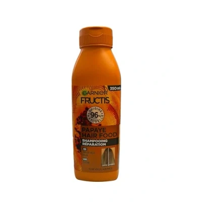 Image of Garnier Fructis Hair Food Papaya Repairing Shampoo, 98% Natural, Cleanses, Repairs, NO Weigh Down, Vegan And Recyclable, SILICONE For A Natural Touch, 350 ml.