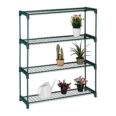 Image of Relaxdays Plant Stand, Green, 109 x 91 28.5 cm