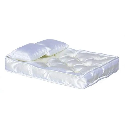 Image of Melody Jane Dolls House Miniature 1:12 Scale Bedroom Bed Accessory Double Mattress &amp; Pillows