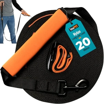 Image of Total Pet 20m Training Lead For Dogs &amp; Puppy Long Line Leash With Control Handle Recall/Obedience