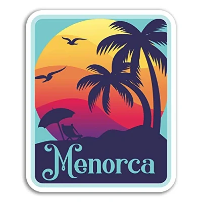 Image of 2 x 10cm Menorca Vinyl Stickers Spain Travel Fun Sticker Laptop Luggage #18362 (10cm Tall)