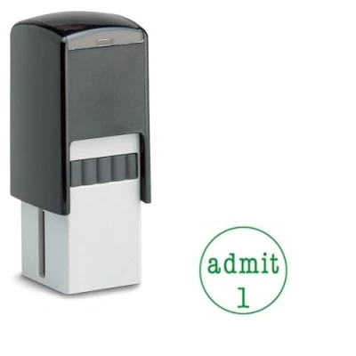 Image of Admit 1 Stamp Self Inking Green Ink Stamper Approx. 19mm