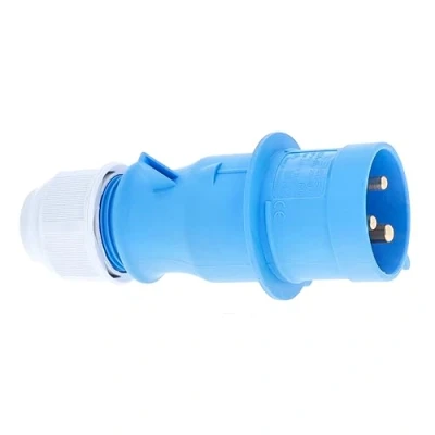 Image of as Schwabe CEE plug, 230V/32A outdoor plug with screw connections, ideal for use, IP44, Made in Germany, blue I 60590