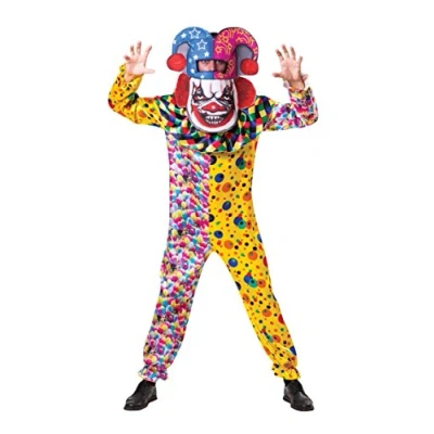 Image of Bristol Novelty AF071 Big Head Clown Costume, Men, Women, Multi Colour, One Size